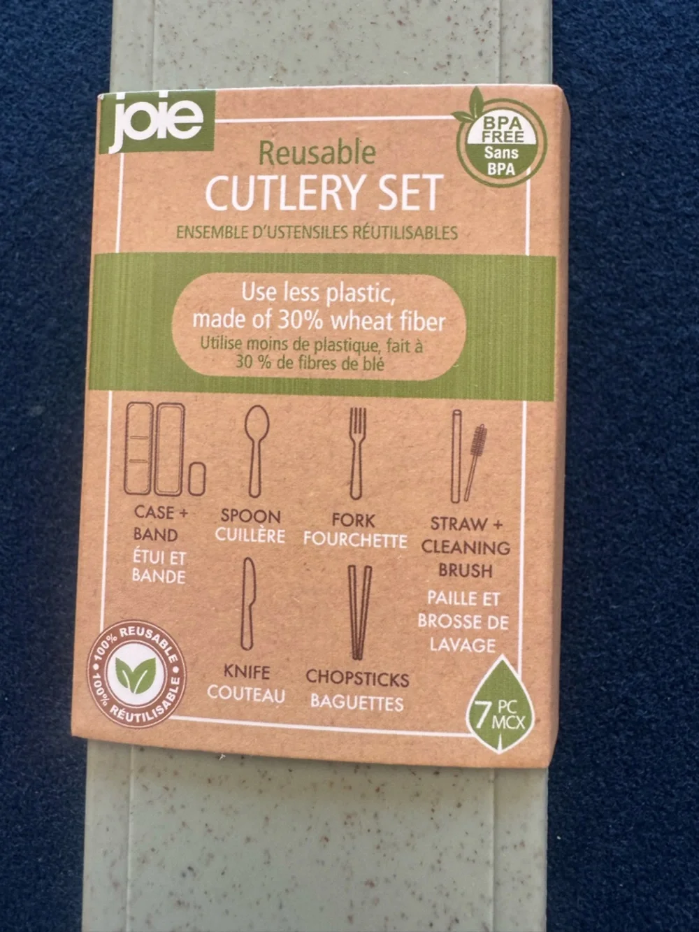 Joie Reusable Cutlery Set in sage - lightweight yet sturdy and convenient 🍴
